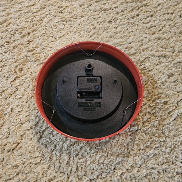 Red Wall Clock with Racing Design - Picture 2 of 3